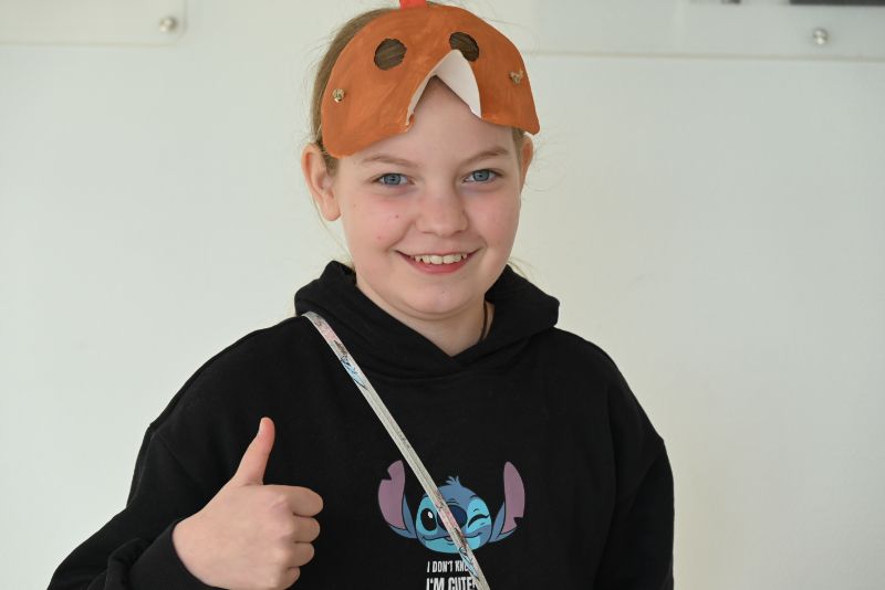 Gelüftetes Maskengesicht